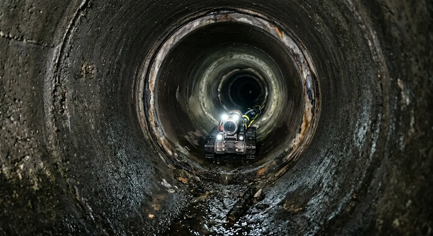 Robotic sewer camera inspecting pipe interior for Sewer Line Repair in Waldorf
